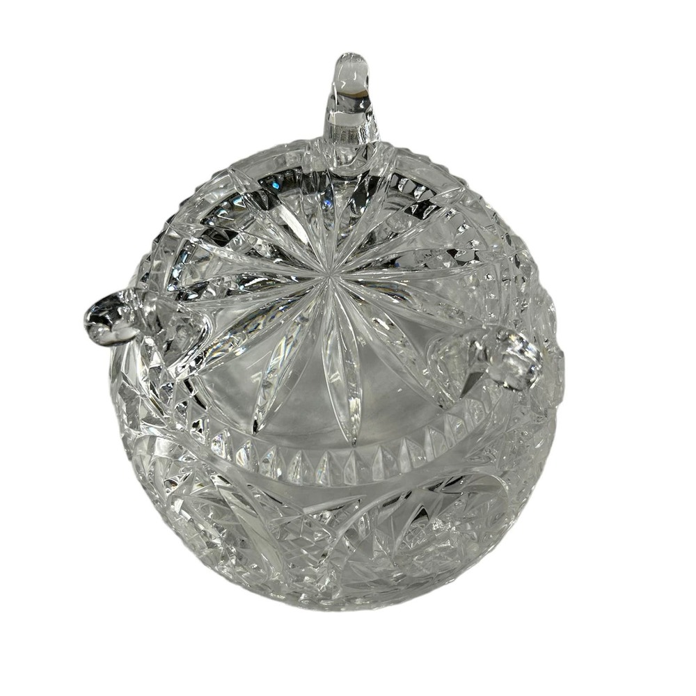 Beautiful Vintage Glass Candy Dish with Legs 6" wide - Picture 4 of 6